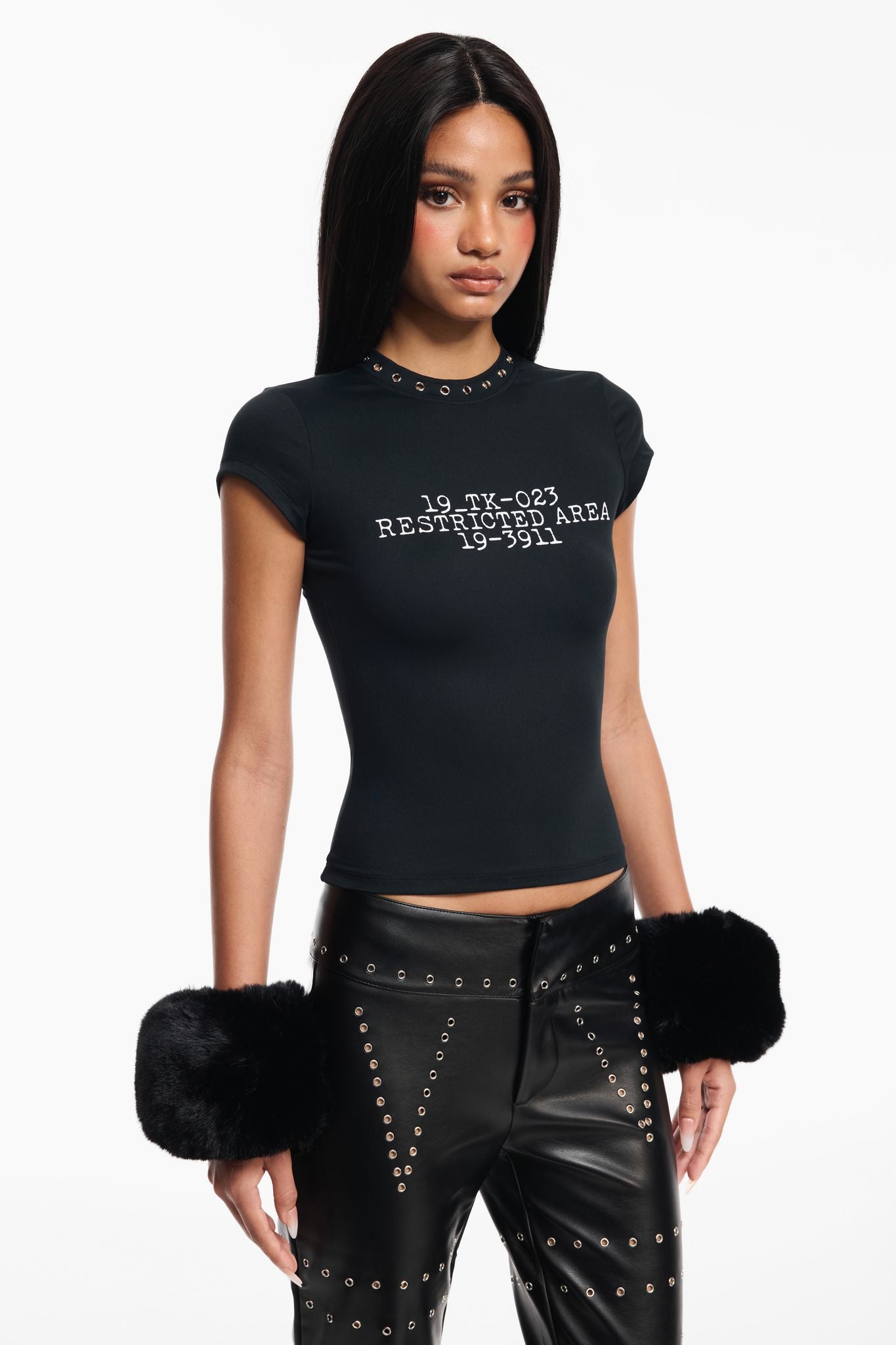 Minkra Faux-Fur Cuffs - Black