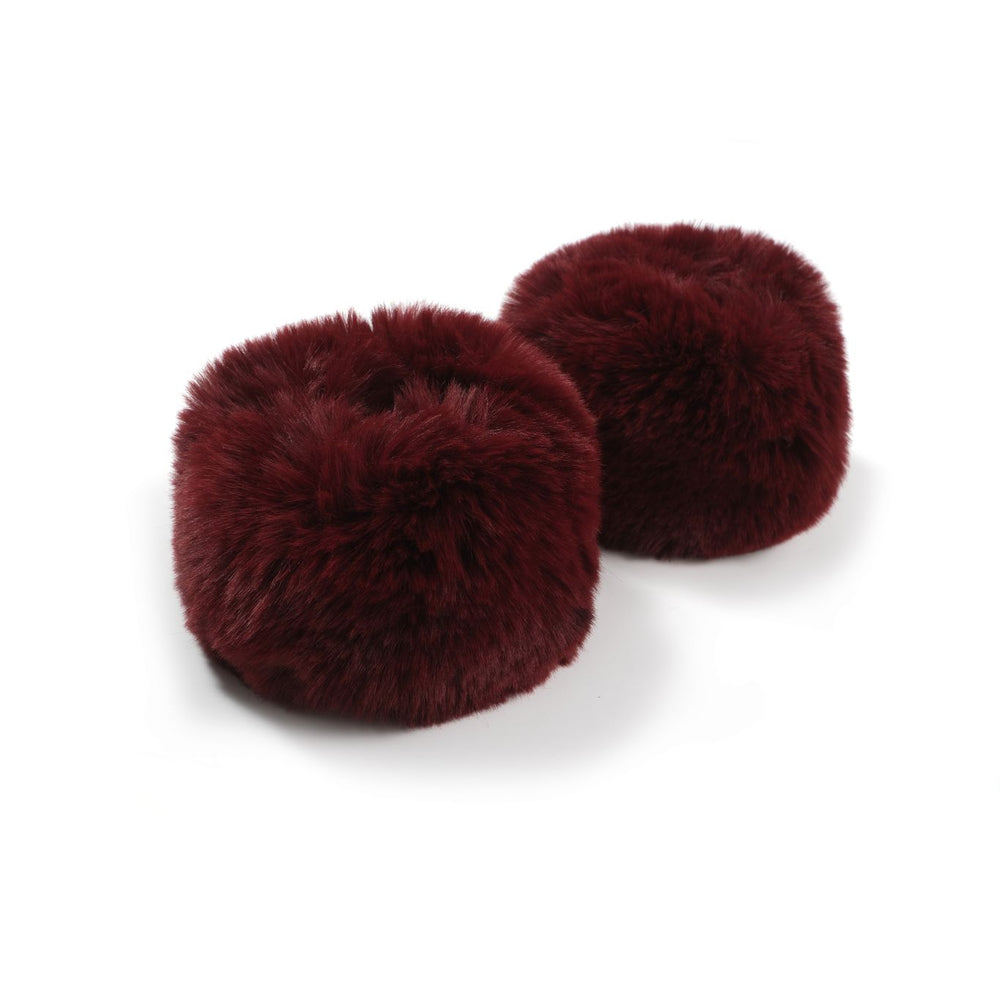 Minkra Faux Fur Cuffs - Burgundy